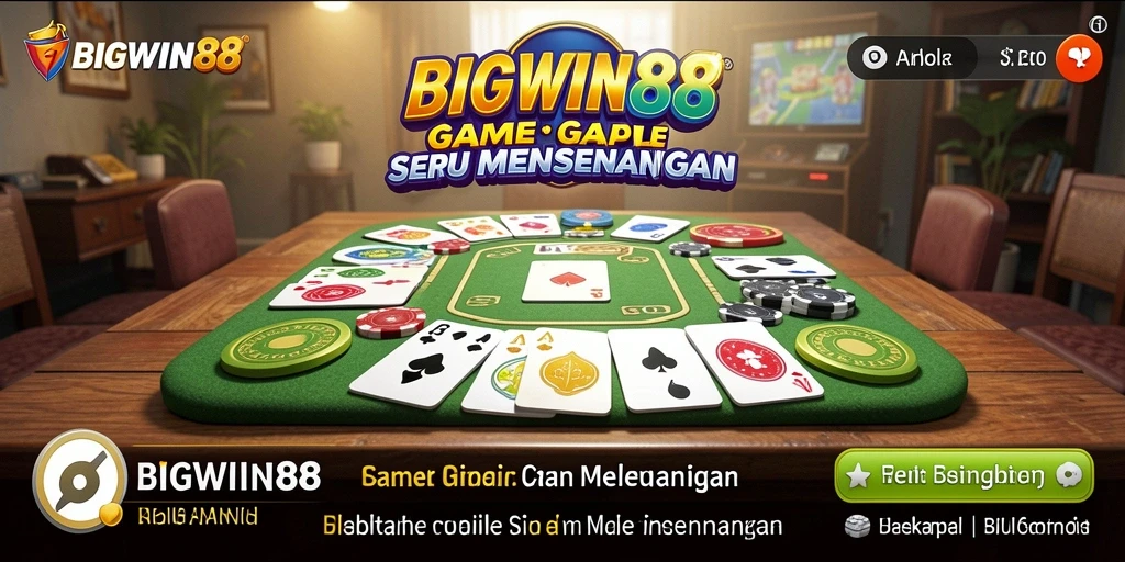 Tampilan seru gameplay Gaple di BIGWIN88.