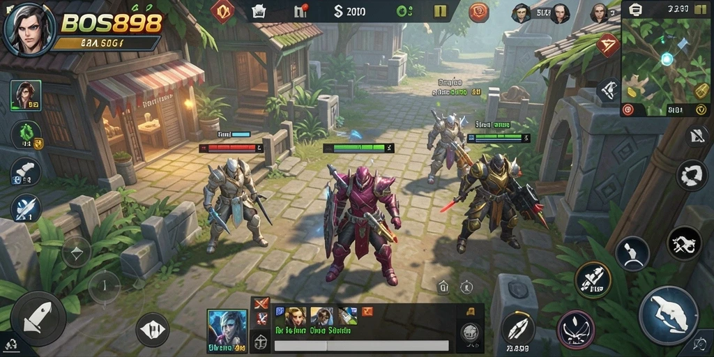 Screenshot gameplay BOS898 menampilkan pertarungan strategis yang intens.