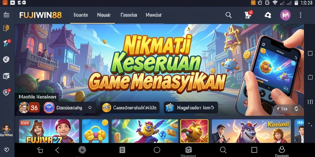 Screenshot utama FUJIWIN88 menampilkan gameplay yang menarik dan menyenangkan.