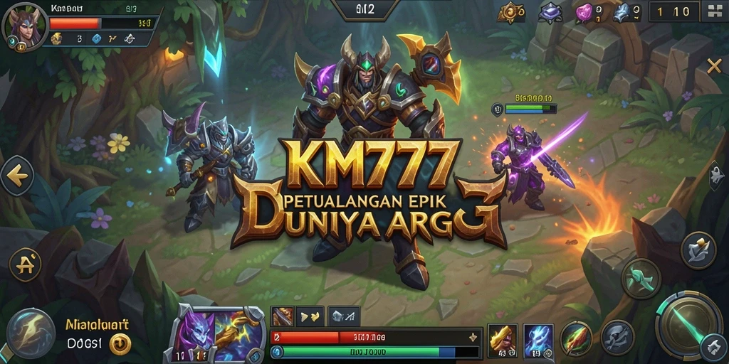 Tangkapan layar utama KM777 menunjukkan aksi pertarungan yang seru dan dinamis.