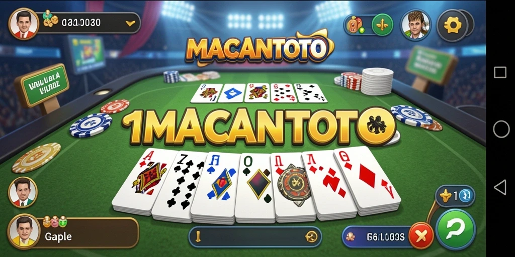 Tampilan gameplay Gaple yang menarik di MACANTOTO.
