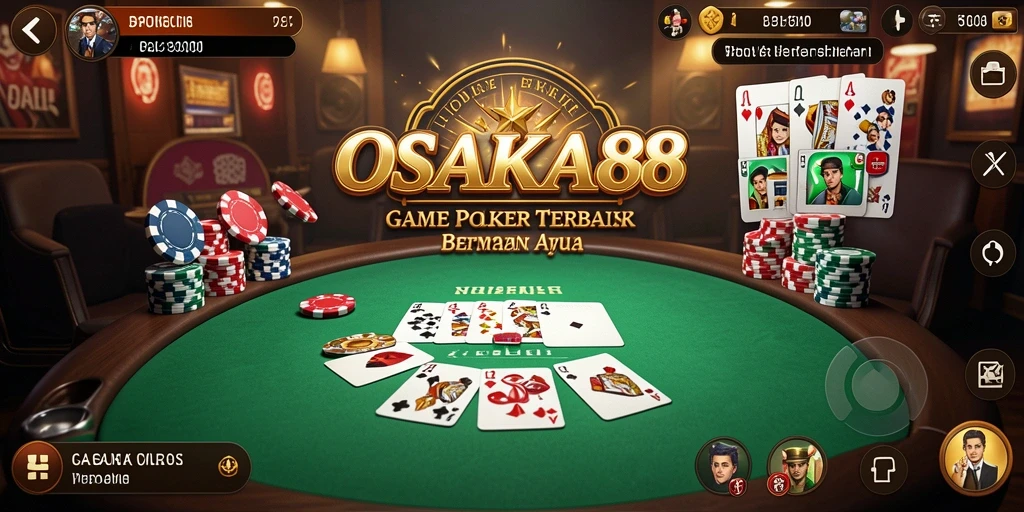 Screenshot gameplay OSAKA88 menampilkan suasana poker yang mendebarkan.
